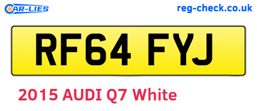 RF64FYJ are the vehicle registration plates.