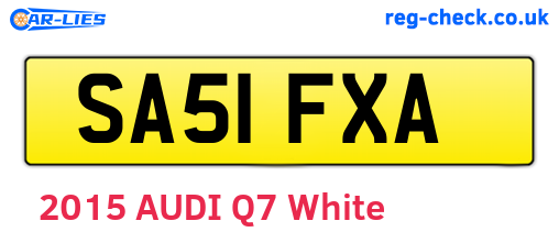 SA51FXA are the vehicle registration plates.