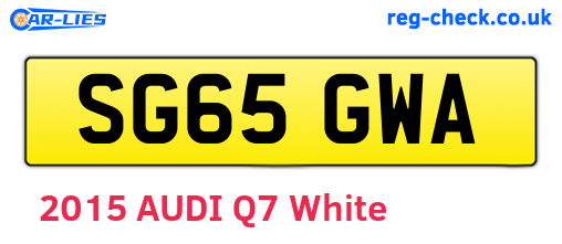 SG65GWA are the vehicle registration plates.