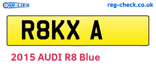 R8KXA are the vehicle registration plates.