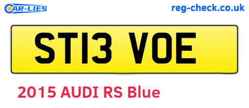 ST13VOE are the vehicle registration plates.