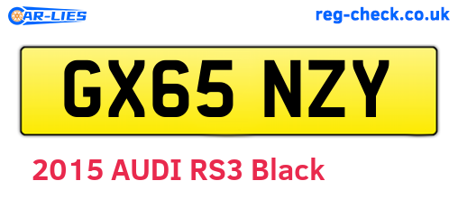 GX65NZY are the vehicle registration plates.