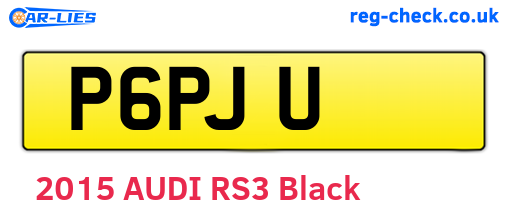 P6PJU are the vehicle registration plates.