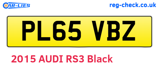 PL65VBZ are the vehicle registration plates.