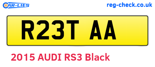 R23TAA are the vehicle registration plates.