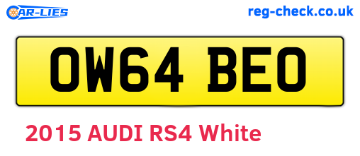 OW64BEO are the vehicle registration plates.