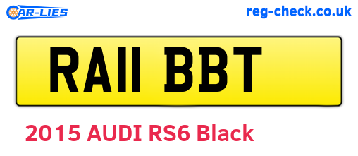 RA11BBT are the vehicle registration plates.