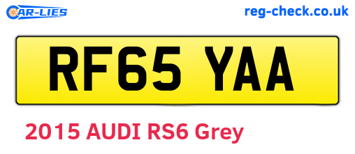 RF65YAA are the vehicle registration plates.