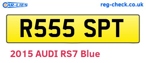 R555SPT are the vehicle registration plates.
