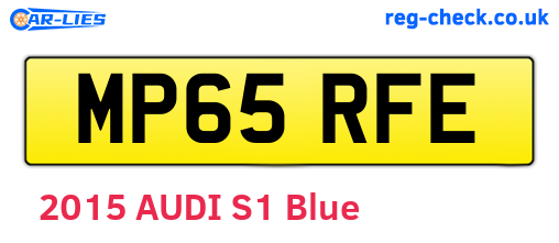 MP65RFE are the vehicle registration plates.