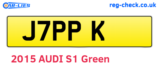 J7PPK are the vehicle registration plates.