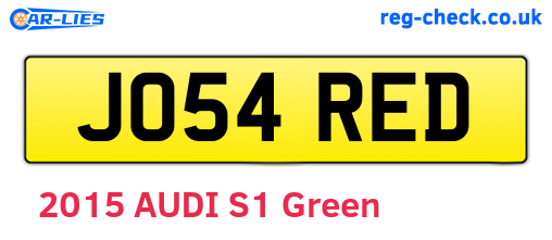 JO54RED are the vehicle registration plates.