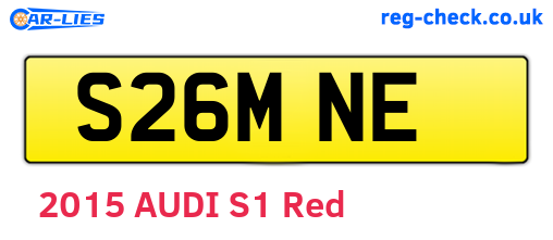 S26MNE are the vehicle registration plates.
