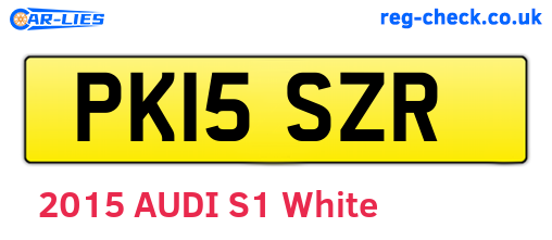 PK15SZR are the vehicle registration plates.
