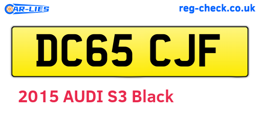 DC65CJF are the vehicle registration plates.