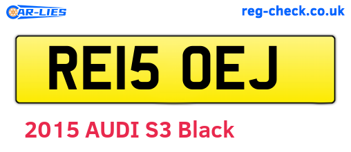 RE15OEJ are the vehicle registration plates.