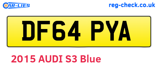 DF64PYA are the vehicle registration plates.