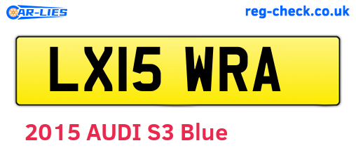 LX15WRA are the vehicle registration plates.