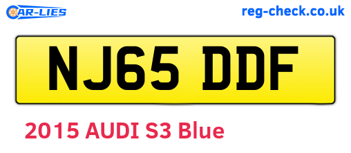 NJ65DDF are the vehicle registration plates.