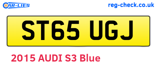 ST65UGJ are the vehicle registration plates.