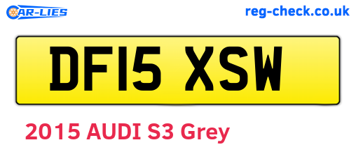 DF15XSW are the vehicle registration plates.