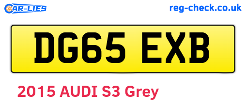 DG65EXB are the vehicle registration plates.