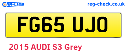 FG65UJO are the vehicle registration plates.