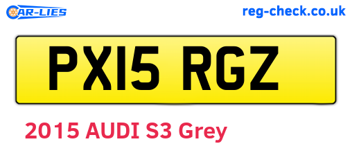 PX15RGZ are the vehicle registration plates.