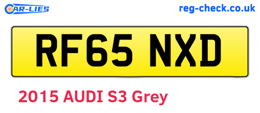 RF65NXD are the vehicle registration plates.
