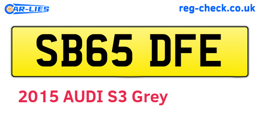 SB65DFE are the vehicle registration plates.