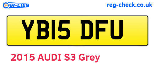 YB15DFU are the vehicle registration plates.