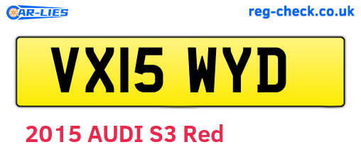 VX15WYD are the vehicle registration plates.