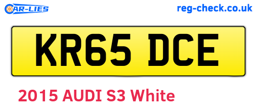 KR65DCE are the vehicle registration plates.