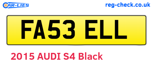 FA53ELL are the vehicle registration plates.