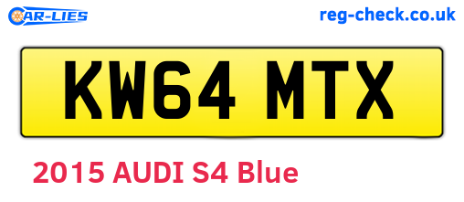 KW64MTX are the vehicle registration plates.