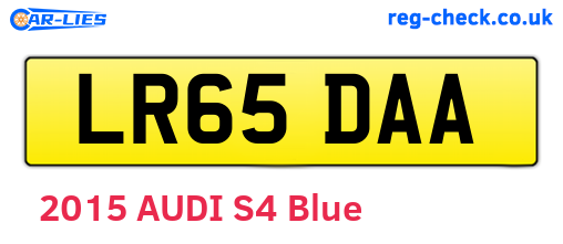 LR65DAA are the vehicle registration plates.