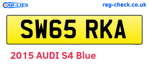 SW65RKA are the vehicle registration plates.