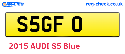 S5GFO are the vehicle registration plates.
