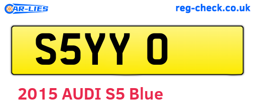 S5YYO are the vehicle registration plates.