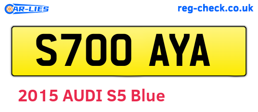S700AYA are the vehicle registration plates.