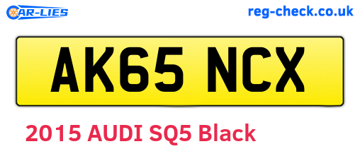 AK65NCX are the vehicle registration plates.
