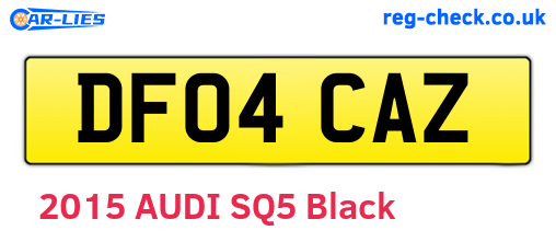 DF04CAZ are the vehicle registration plates.