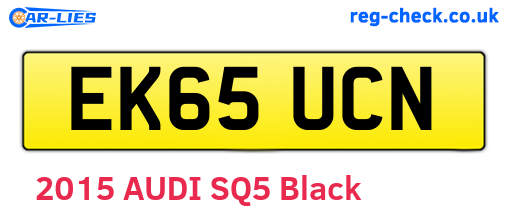 EK65UCN are the vehicle registration plates.