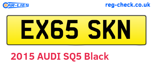 EX65SKN are the vehicle registration plates.