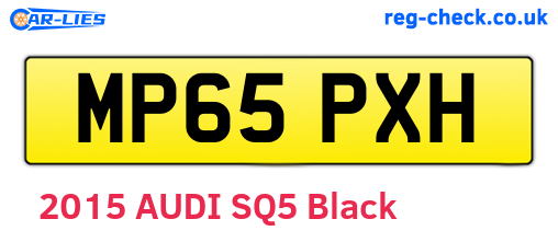 MP65PXH are the vehicle registration plates.