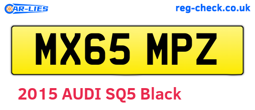 MX65MPZ are the vehicle registration plates.