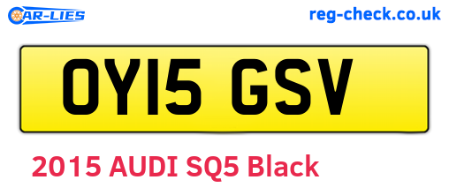 OY15GSV are the vehicle registration plates.