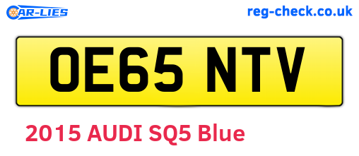 OE65NTV are the vehicle registration plates.