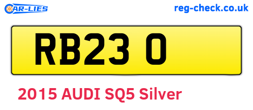 RB230 are the vehicle registration plates.