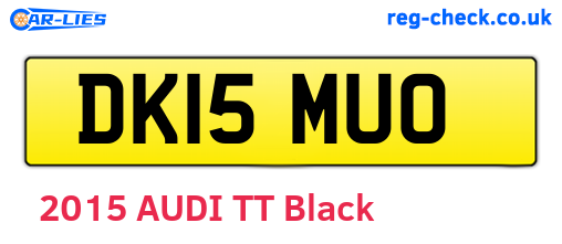 DK15MUO are the vehicle registration plates.